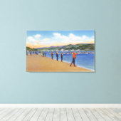 Uitzicht van de visserij zalm Gevist Canvas Afdruk (Insitu (Houten vloer))