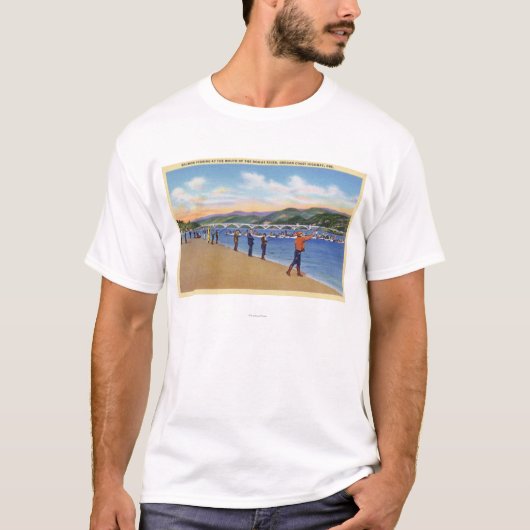 Uitzicht van de visserij zalm Gevist T-shirt (Voorkant)