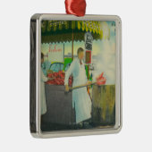 Uitzicht van de Visserijkruid, krabben aan het wer Metalen Ornament (Rechts)