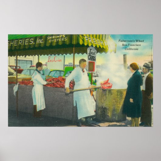 Uitzicht van de Visserijkruid, krabben aan het wer Poster (Voorkant)