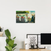 Uitzicht van de Visserijkruid, krabben aan het wer Poster (Thuiskantoor)