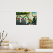 Uitzicht van de Visserijkruid, krabben aan het wer Poster (Keuken)
