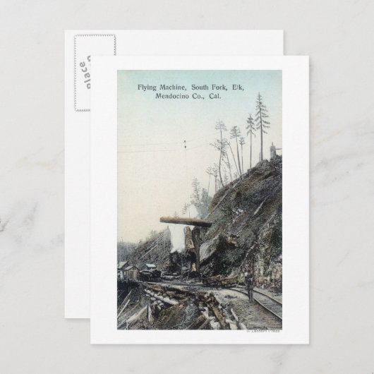 Uitzicht van de vliegmachine, South Fork Elk, CA Briefkaart (Voorkant / Achterkant)
