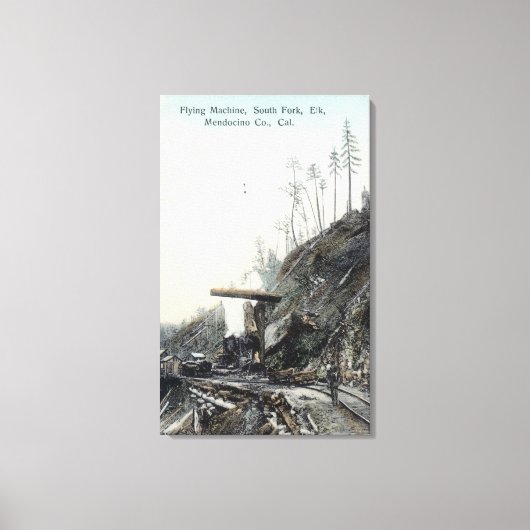 Uitzicht van de vliegmachine, South Fork Elk, CA Canvas Afdruk (Voorkant)