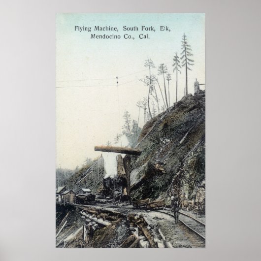 Uitzicht van de vliegmachine, South Fork Elk, CA Poster (Voorkant)