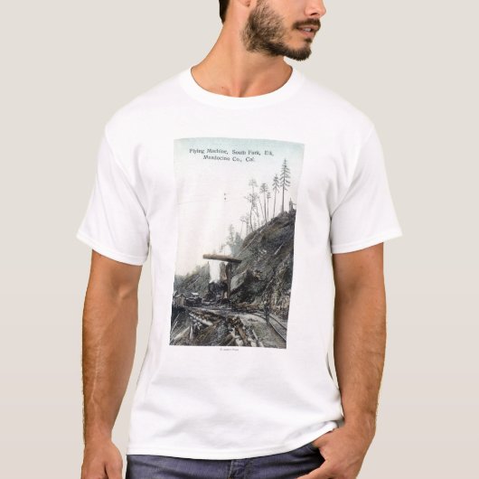 Uitzicht van de vliegmachine, South Fork Elk, CA T-shirt (Voorkant)