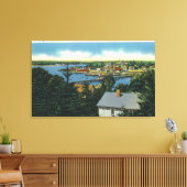 Uitzicht van de voetbrug canvas afdruk (Insitu (Woonkamer))