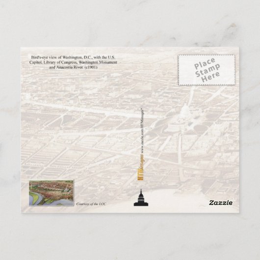 Uitzicht van de vogelgriep van Washington, D.C. (1 Briefkaart (Achterkant)