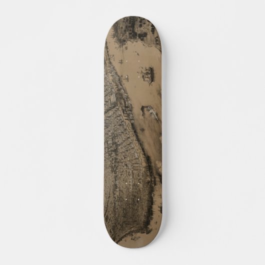 Uitzicht van de vogelogen van New Orleans uit 1851 Persoonlijk Skateboard (Voorkant)