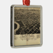 Uitzicht van de vogelsoort van Miles City, Montana Metalen Ornament (Rechts)