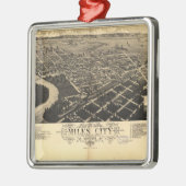 Uitzicht van de vogelsoort van Miles City, Montana Metalen Ornament (Links)