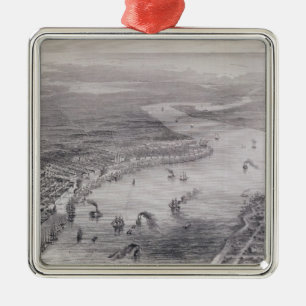 Uitzicht van de vogelsoort van New Orleans Metalen Ornament