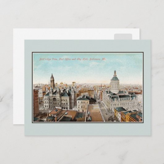  uitzicht van de vogelstand van de jaren 1900 Balt Briefkaart (Voorkant / Achterkant)