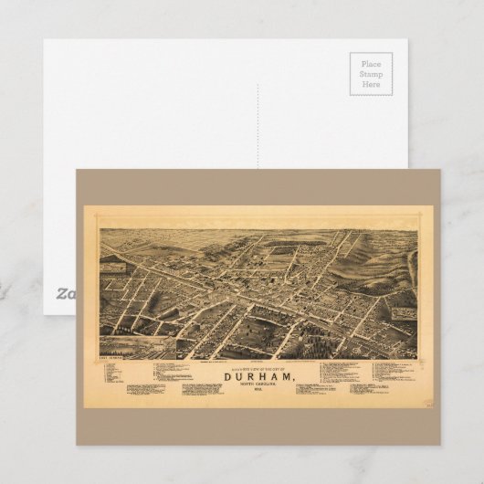 Uitzicht van de vogelstand van Durham, North Carol Briefkaart (Voorkant / Achterkant)