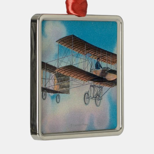 Uitzicht van de Voisin BiplaneFrankrijk Metalen Ornament (Rechts)