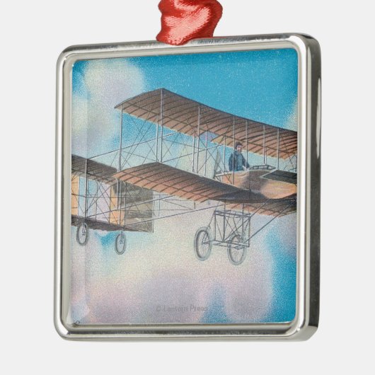 Uitzicht van de Voisin BiplaneFrankrijk Metalen Ornament (Links)