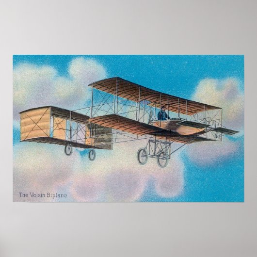 Uitzicht van de Voisin BiplaneFrankrijk Poster (Voorkant)