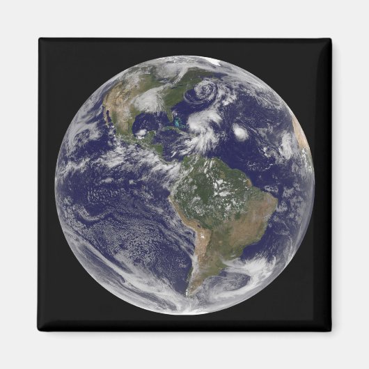 Uitzicht van de volledige Aarde en vier storm syst Magneet (Voorkant)