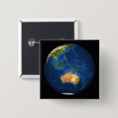 Uitzicht van de volledige Aarde met Indonesië, de  Vierkante Button 5,1 Cm (Voorkant /achterkant)