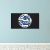 Uitzicht van de volledige aarde rond de Stille Oce Canvas Afdruk (Insitu (Houten vloer))