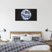 Uitzicht van de volledige aarde rond de Stille Oce Canvas Afdruk (Insitu (Slaapkamer))