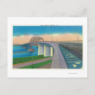Uitzicht van de vredesbrug briefkaart