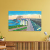 Uitzicht van de vredesbrug canvas afdruk (Insitu (Woonkamer))