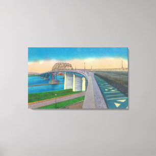 Uitzicht van de vredesbrug canvas afdruk
