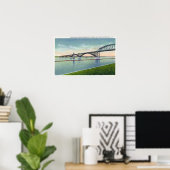 Uitzicht van de vredesbrug over de Niagara Poster (Thuiskantoor)