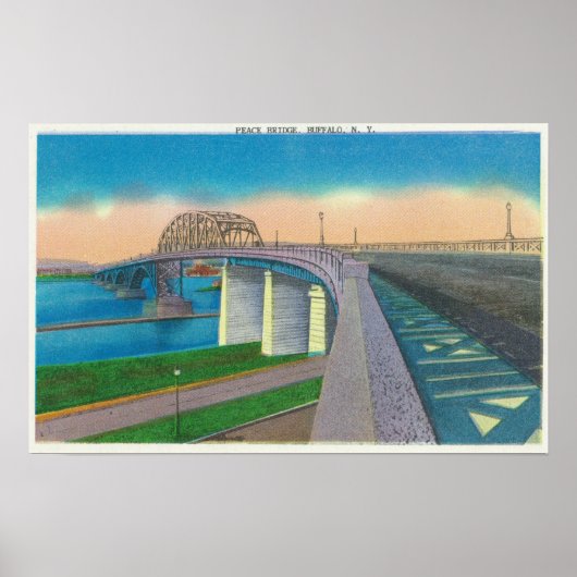 Uitzicht van de vredesbrug poster (Voorkant)