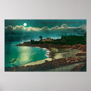 Uitzicht van de Vue de l'Eau-Santa Cruz, CA Poster