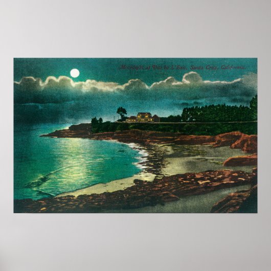 Uitzicht van de Vue de l'Eau-Santa Cruz, CA Poster (Voorkant)