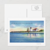 Uitzicht van de vuurtoren met groot punt briefkaart (Voorkant / Achterkant)