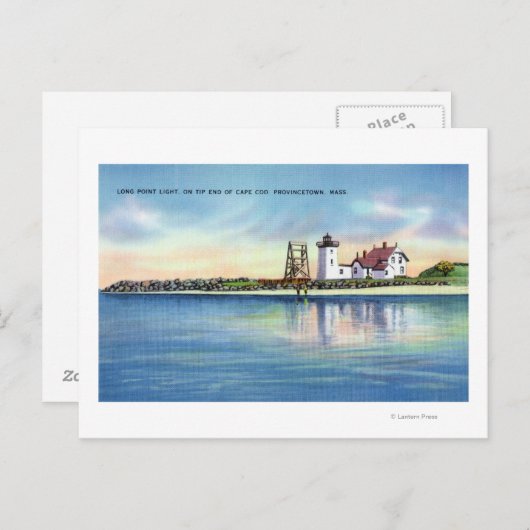 Uitzicht van de vuurtoren met groot punt briefkaart (Voorkant / Achterkant)