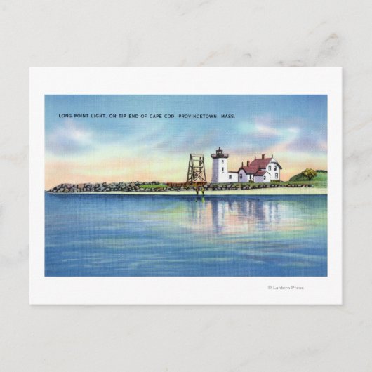 Uitzicht van de vuurtoren met groot punt briefkaart (Voorkant)