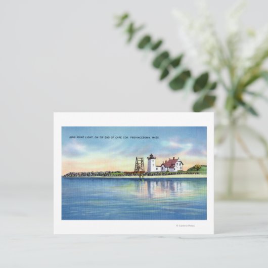 Uitzicht van de vuurtoren met groot punt briefkaart (Staand voorkant)