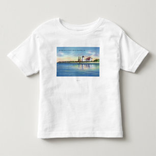 Uitzicht van de vuurtoren met groot punt kinder shirts