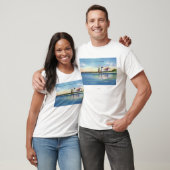 Uitzicht van de vuurtoren met groot punt t-shirt (Unisex)