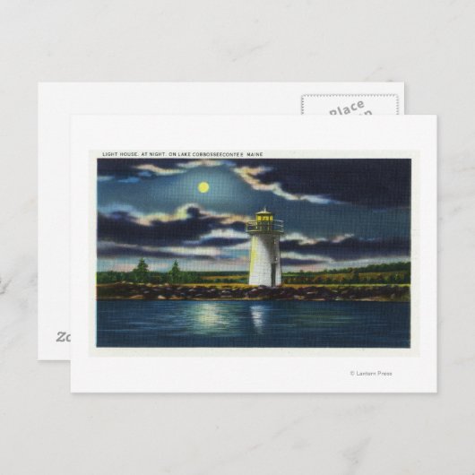 Uitzicht van de vuurtoren van de Cobbosseeconte bi Briefkaart (Voorkant / Achterkant)