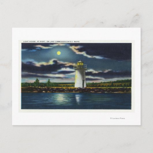 Uitzicht van de vuurtoren van de Cobbosseeconte bi Briefkaart (Voorkant)