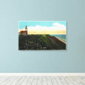 Uitzicht van de vuurtoren van de Sankaty Head Canvas Afdruk (Insitu (Houten vloer))