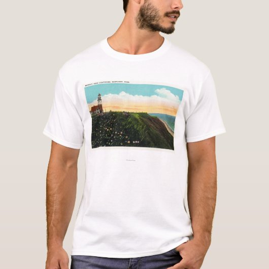 Uitzicht van de vuurtoren van de Sankaty Head T-shirt (Voorkant)