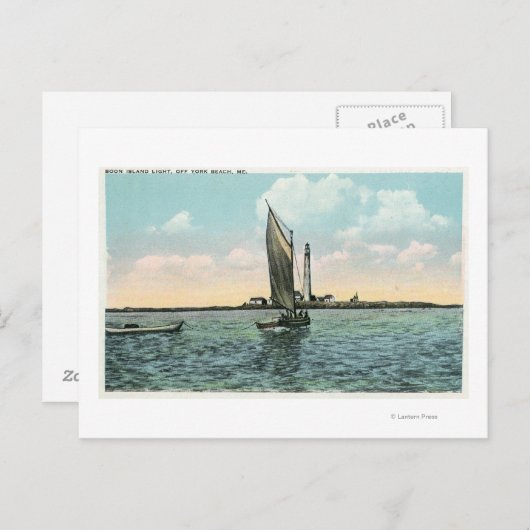 Uitzicht van de vuurtoren van het eiland Boon in Y Briefkaart (Voorkant / Achterkant)