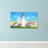 Uitzicht van de vuurtoren van het hoogland canvas afdruk