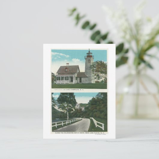 Uitzicht van de vuurtoren van het meer van ChamPla Briefkaart (Staand voorkant)