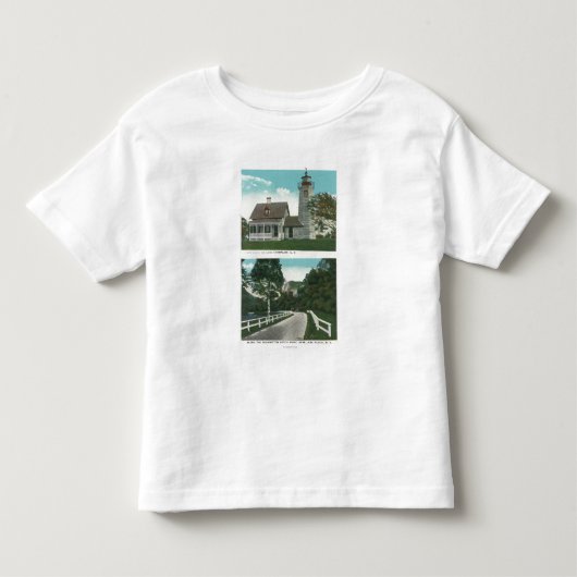 Uitzicht van de vuurtoren van het meer van ChamPla Kinder Shirts (Voorkant)