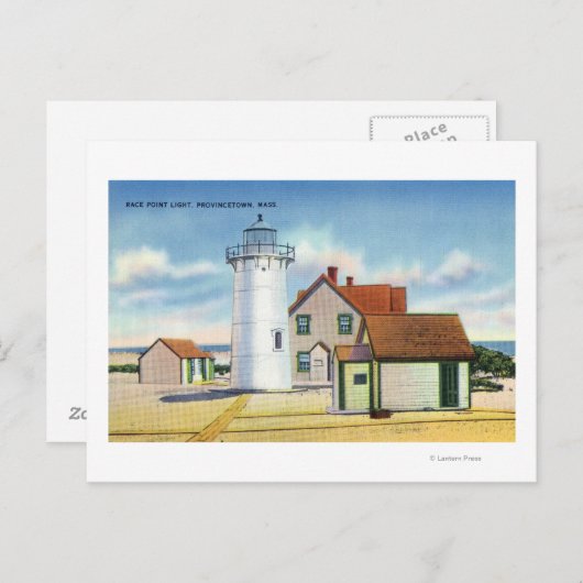 Uitzicht van de vuurtoren van het Race Point Briefkaart (Voorkant / Achterkant)