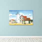 Uitzicht van de vuurtoren van het Race Point Canvas Afdruk (Insitu (Houten vloer))