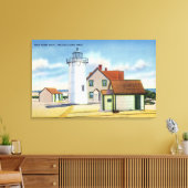 Uitzicht van de vuurtoren van het Race Point Canvas Afdruk (Insitu (Woonkamer))