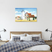 Uitzicht van de vuurtoren van het Race Point Canvas Afdruk (Insitu (Slaapkamer))